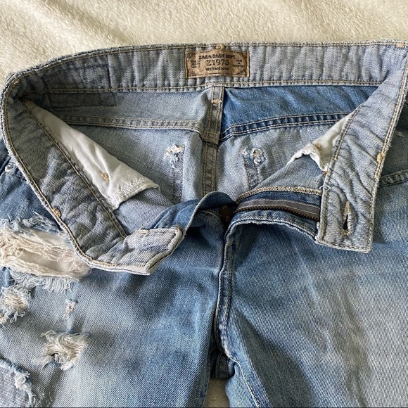 Zara Basic Z1975 denim distressed jeans size 00 - Picture 5 of 8